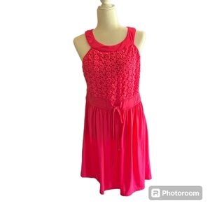 Allison Brittney Pink Fit & Flare Lace Tank Dress Size XL